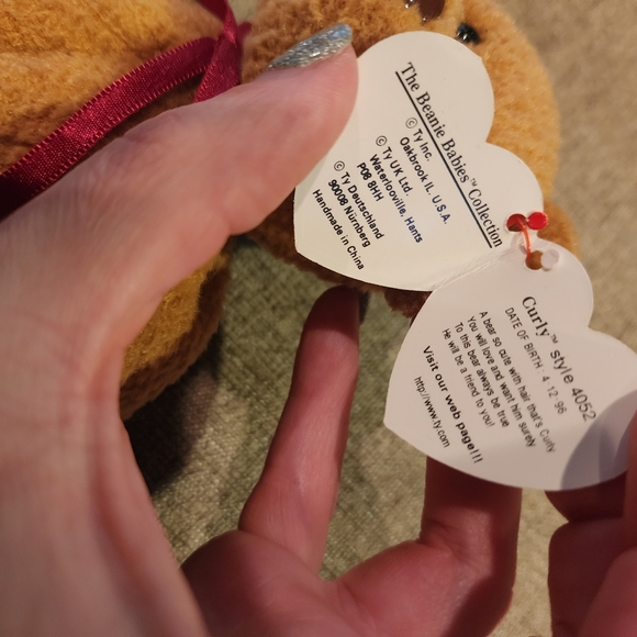 Lot of 4 TY Beanie Babies - Bears (Decade, Curly, Teddy, & Dazzler) 3 w/ Tags - Picture 11 of 15